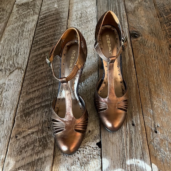 BCBGirls Marina bronze/chocolate Mary Jean shoes size 8M - Picture 6 of 11
